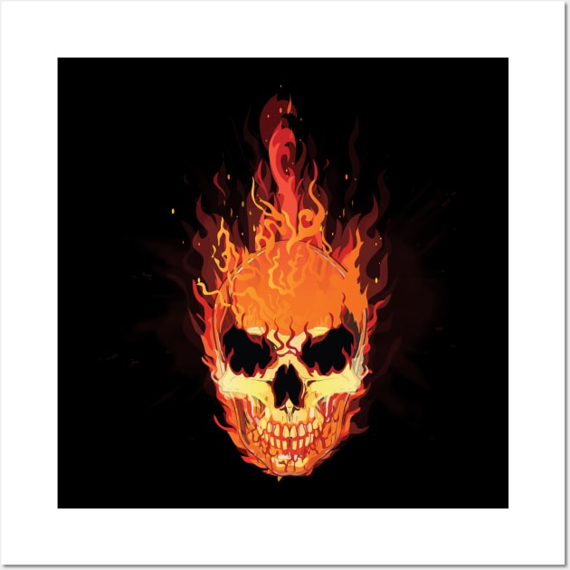 skull fire Wall Art by PG